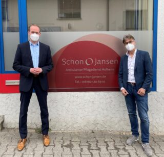 Besuch des Bundestagsmitgliedes Herr Altenkamp beim Pflegedienst Schon & Jansen in Hofheim am Taunus