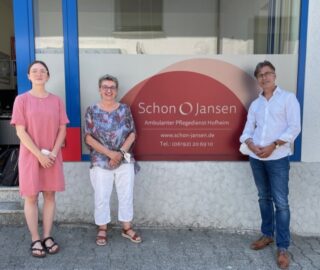 Besuch MdB Frau Schulz Asche beim Pflegedienst Schon & Jansen am Standort in Hofheim am Taunus